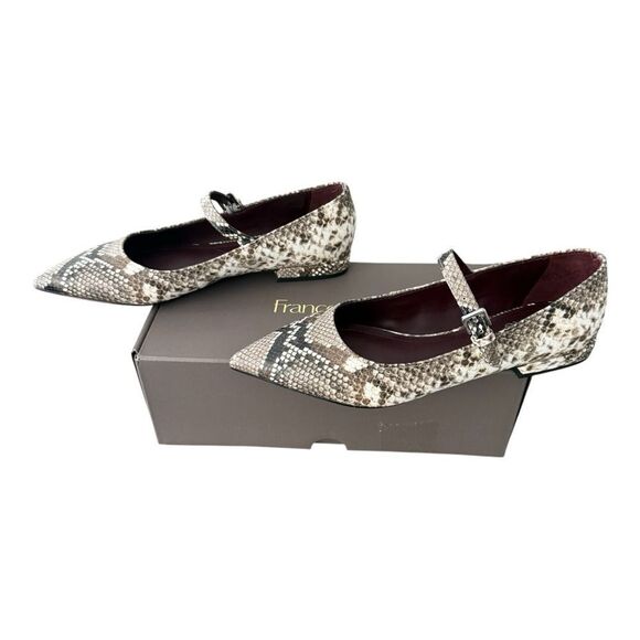 Franco Sarto Nalin Pointed Mary Jane Flats Grey Snake Print Women’s Size 7.5 M - Picture 4 of 14